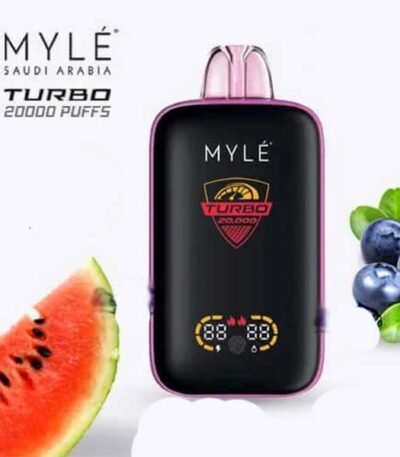 پاد یکبار مصرف هندوانه بلوبری ۲۰۰۰۰ مایلی Myle Turbo 20000 Watermelon Blueberry Disposable
