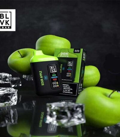 پاد یکبار مصرف سیب ترش یخ ۲۰۰۰۰ پاف بی ال وی کی Blvk Bar 20000 Sour Apple Ice Disposable