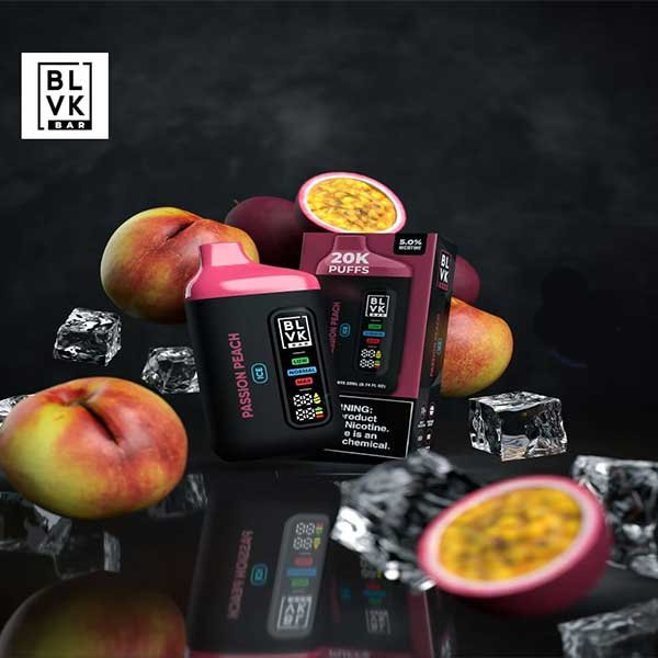 پاد یکبار مصرف هلو پشن فروت یخ ۲۰۰۰۰ پاف بی ال وی کی Blvk Bar 20000 Peach Passionfruit Ice Disposable پاد یکبار مصرف هلو پشن فروت یخ ۲۰۰۰۰ پاف بی ال وی کی Blvk Bar 20000 Peach Passionfruit Ice Disposable
