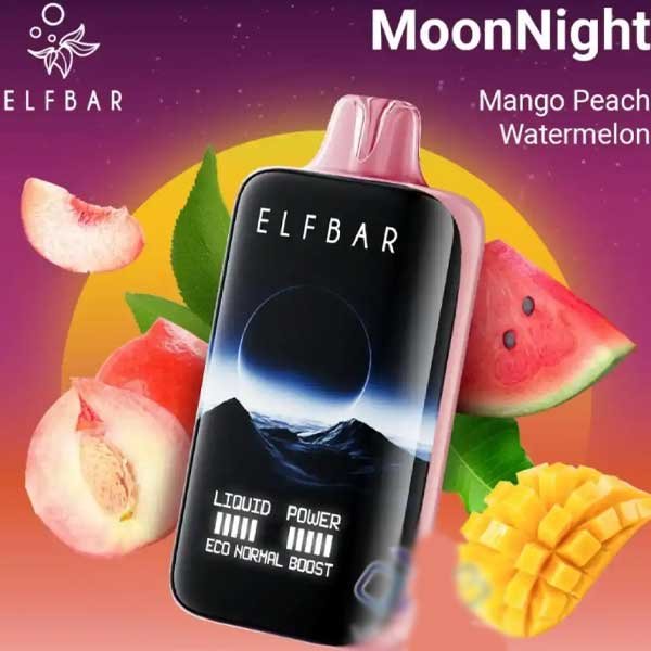 پاد یکبار مصرف الف بار ۴۰۰۰۰ پاف هلو انبه هندوانه Elf Bar Moonnight Peach Mango Watermelon 40000 Disposable