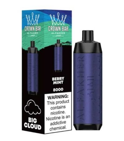 ویپ یکبار مصرف نعنا بری ۱۵۰۰۰ پاف کرون بار الفاخر Crown Bar Al Fakher 15000 Mint Berry