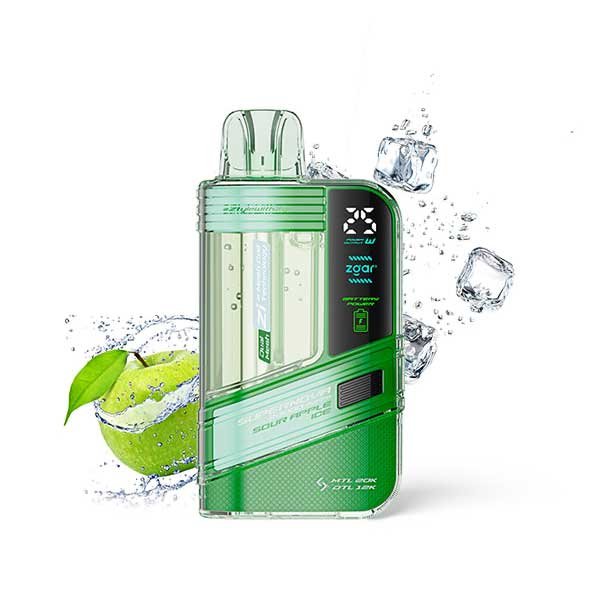 پاد یکبار مصرف ۳۰۰۰۰ پاف سیب ترش یخ Zgar Supernova Sour Apple Ice