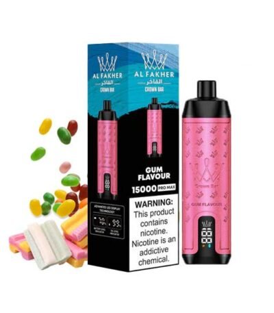 ویپ یکبار مصرف آدامس ۱۵۰۰۰ پاف کرون بار الفاخر  Crown Bar Al Fakher 15000 Gum Flavour