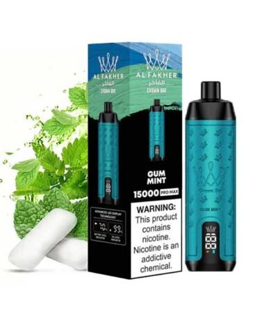 ویپ یکبار مصرف آدامس نعنا ۱۵۰۰۰ پاف کرون بار الفاخر Crown Bar Al Fakher 15000 Mint Gum