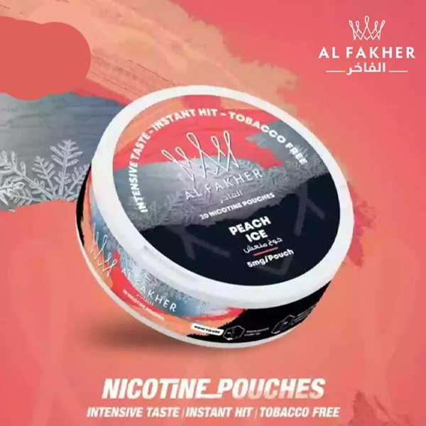 نیکوتین پچ بالشتی هلو یخ الفاخر Al Fakher Nicotine Pouch Peach Ice نیکوتین پچ بالشتی هلو یخ الفاخر Al Fakher Nicotine Pouch Peach Ice