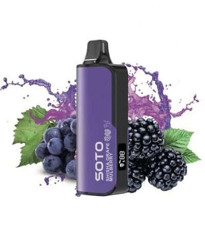 پاد یکبار مصرف انگور تمشک قلیانی سوتو دیلاکس ۲۳۰۰۰ پاف Soto Deluxe Shisha Grape Mulberry