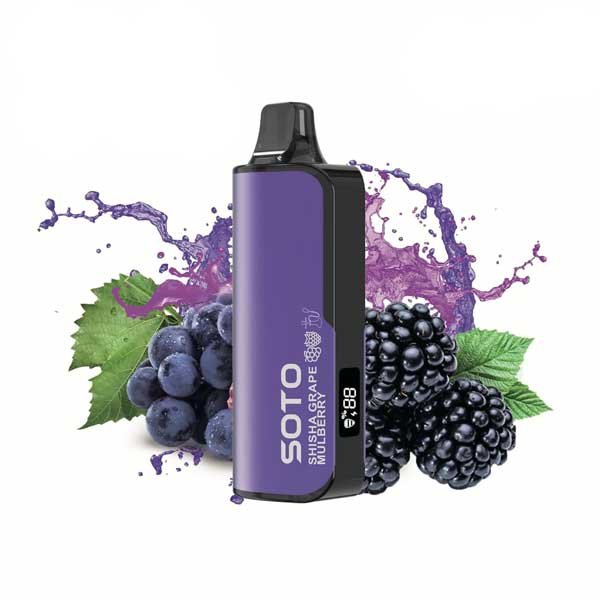 پاد یکبار مصرف انگور تمشک قلیانی سوتو دیلاکس ۲۳۰۰۰ پاف Soto Deluxe Shisha Grape Mulberry پاد یکبار مصرف انگور تمشک قلیانی سوتو دیلاکس ۲۳۰۰۰ پاف Soto Deluxe Shisha Grape Mulberry