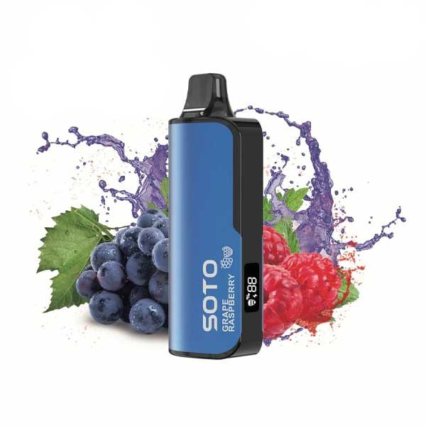 پاد یکبار مصرف رزبری انگور سوتو دیلاکس ۲۳۰۰۰ پاف Soto Deluxe Raspberry Grape