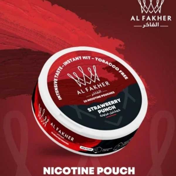 نیکوتین پچ بالشتی توت فرنگی الفاخر Al Fakher Nicotine Pouch Strawberry