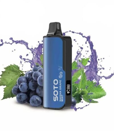 پاد یکبار مصرف نعنا انگور ۲۳۰۰۰ پاف سوتو Soto Deluxe 23000 Shisha Grape Mint Disposable