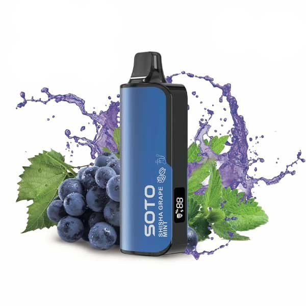 پاد یکبار مصرف نعنا انگور ۲۳۰۰۰ پاف سوتو Soto Deluxe 23000 Shisha Grape Mint Disposable پاد یکبار مصرف نعنا انگور ۲۳۰۰۰ پاف سوتو Soto Deluxe 23000 Shisha Grape Mint Disposable