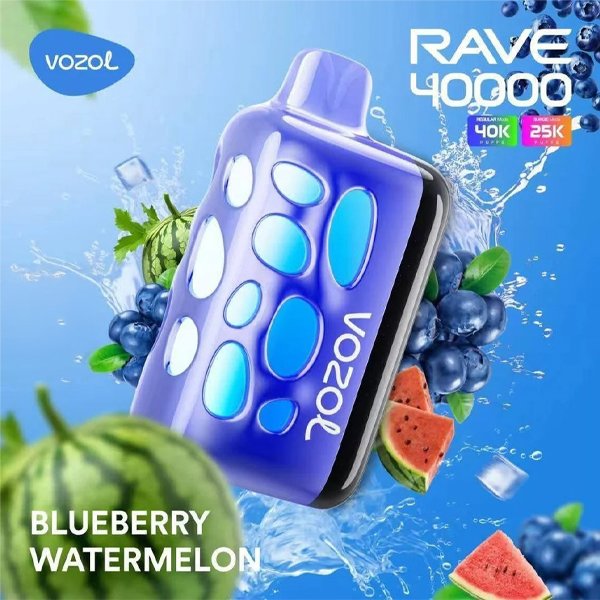 پاد یکبار مصرف ریو ۴۰۰۰۰ پاف وزول بلوبری هندوانه Vozol Rave 40000 Puffs Blueberry Watermelon