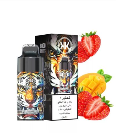 پاد یکبار مصرف انبه انرژی زا بمب توت فرنگی Alien Box Energyy KK Strawberry Blasted Mango