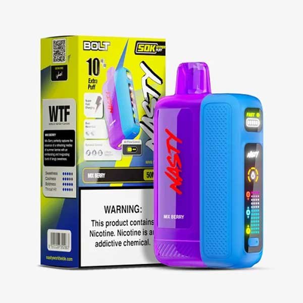 پاد یکبار مصرف نستی بولت میکس بری Nasty Bolt Mix Berry 50000 Puffs