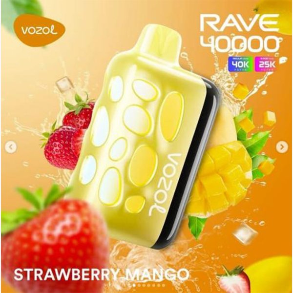 پاد یکبار مصرف ریو ۴۰۰۰۰ پاف وزول انبه توتفرنگی Vozol Rave 40000 Puffs Mango Strawberry