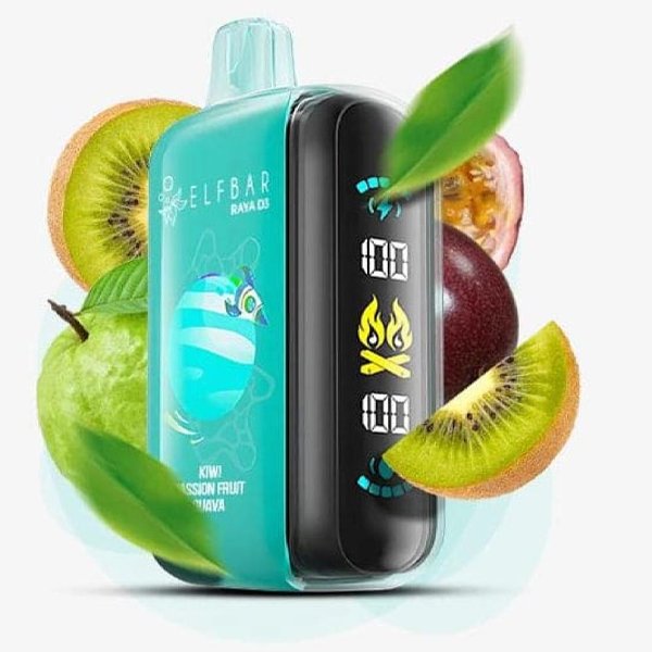 پاد یکبار مصرف الف بار رایا دی ۳ پشن فروت کوی گواوا Elf Bar Raya D3 Passionfruit Kiwi Guava 25000 Puffs