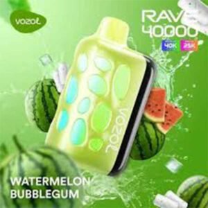 پاد یکبار مصرف ریو ۴۰۰۰۰ پاف وزول آدامس بادکنکی هندوانه Vozol Rave 40000 Puffs Watermelon Bubblegum