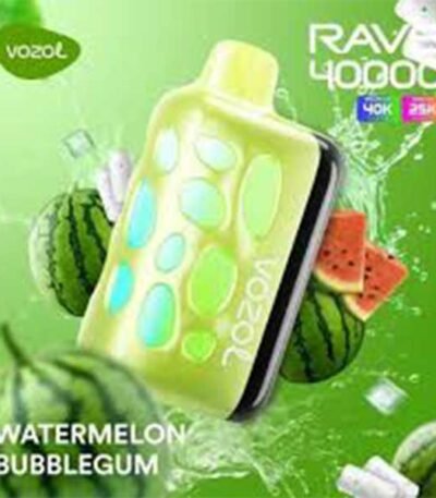 پاد یکبار مصرف ریو ۴۰۰۰۰ پاف وزول آدامس بادکنکی هندوانه Vozol Rave 40000 Puffs Watermelon Bubblegum