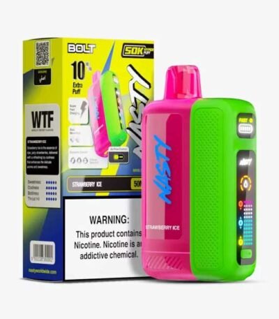 پاد یکبار مصرف نستی بولت توتفرنگی یخ Nasty Bolt Strawberry Ice 50000 Puffs