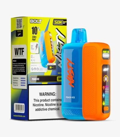 پاد یکبارمصرف نستی بولت هلو یخ Nasty Bolt Peach Ice 50000 Puffs