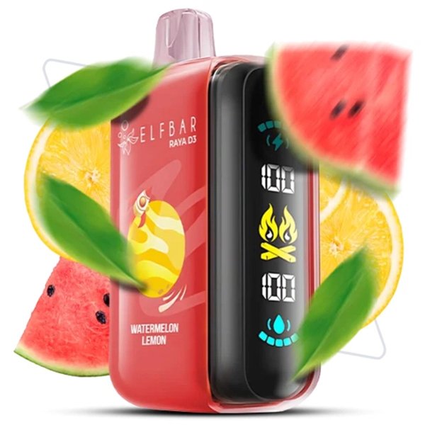 پاد یکبار مصرف الف بار رایا دی ۳ لیمو هندوانه Elf Bar Raya D3 Lemon Watermelon 25000 Puffs