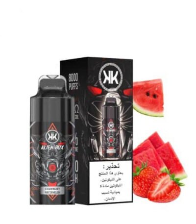 پاد یکبار مصرف توت فرنگی هندوانه انرژی Alien Box Energy KK Strawberry Watermelon 8000 Puffs
