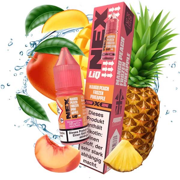 سالت نیکوتین پاد سالت نکس انبه هلو آناناس یخ Pod Salt Nex Liq Peach Mango Pineapple Frozen