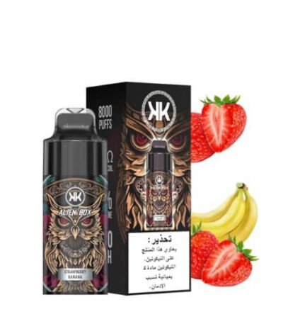 پاد یکبار مصرف توت فرنگی موز انرژی Alien Box Energy KK Strawberry Banana 8000 Puffs