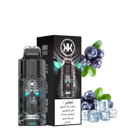 پاد یکبار مصرف بلوبری یخ انرژی Alien Box Energy KK Blueberry Ice 8000 Puffs