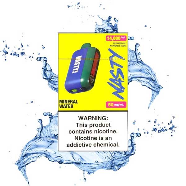 پاد یکبار مصرف نستی آب گازدار Nasty Bar Mineral Water 14000 Puff
