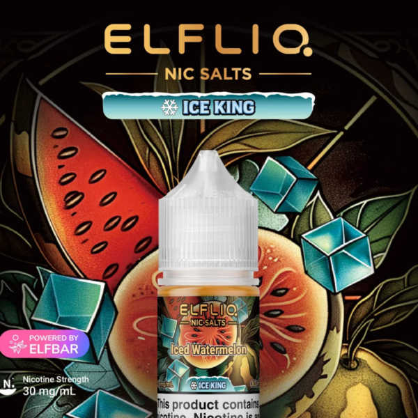سالت نیکوتین الف بار هندوانه یخ الف لیک آیس کینگ Elf Bar Elfliq Ice King ice Watermelon
