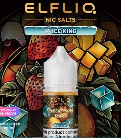 سالت نیکوتین الف بار توت فرنگی انبه یخ الف لیک آیس کینگ Elf Bar Elfliq Ice King ice strawberry mango