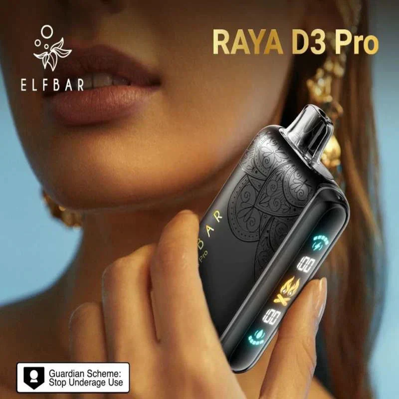 پاد یکبار مصرف الف بار رایا دی ۳ پرو بلوبری رزبری یخ ۳۰۰۰۰ پاف Elf Bar Raya D3 Pro Blue Razz Ice 30000 Puffs