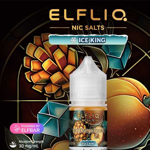 سالت نیکوتین الف بار انبه هلو الف لیک آیس کینگ Elf Bar Elfliq Ice King Mango Peach