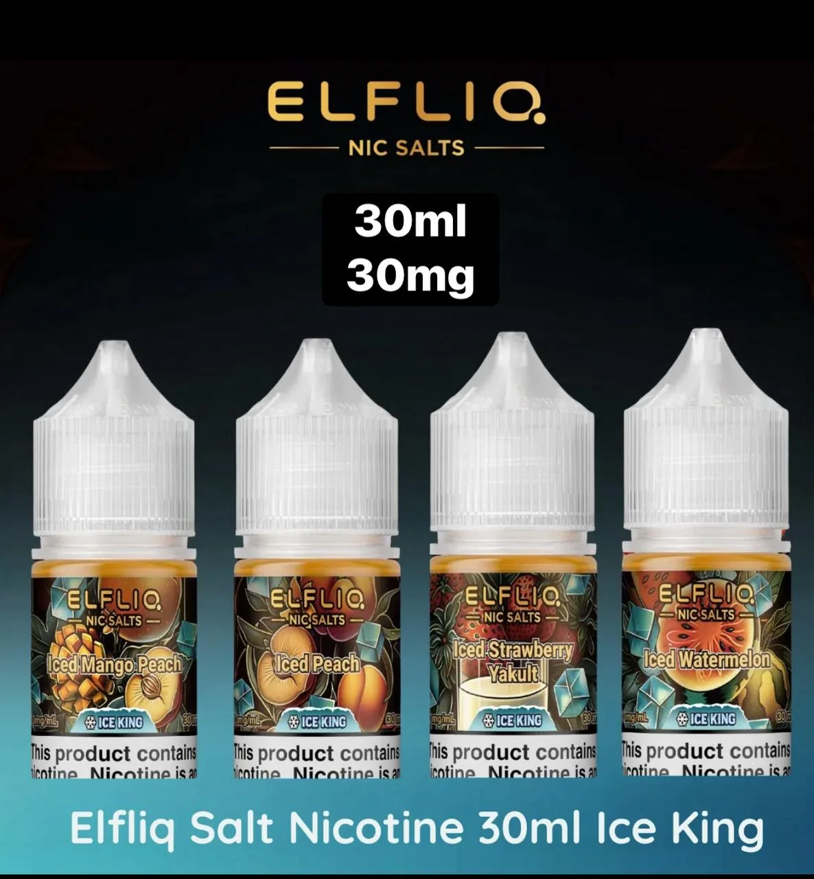 سالت نیکوتین الف بار توت فرنگی انبه یخ الف لیک آیس کینگ Elf Bar Elfliq Ice King ice strawberry mango