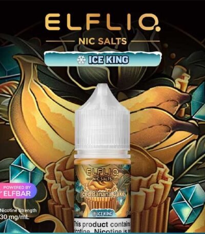 سالت نیکوتین الف بار کیک موز یخ الف لیک آیس کینگ Elf Bar Elfliq Ice King ice Banana Cake