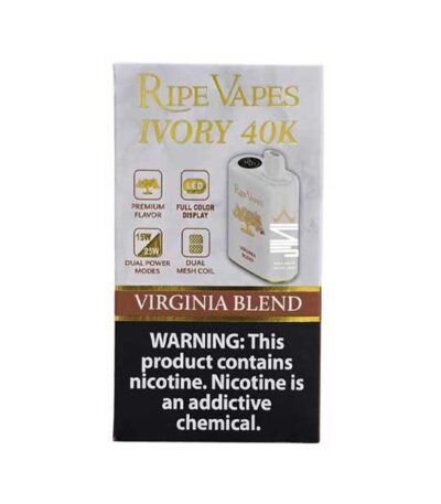 پاد یکبار مصرف رایپ ویپ آیوری تنباکو ویرجینیا ۴۰۰۰۰ پاف Ripe Vapes Ivory Virginia Blend 40K